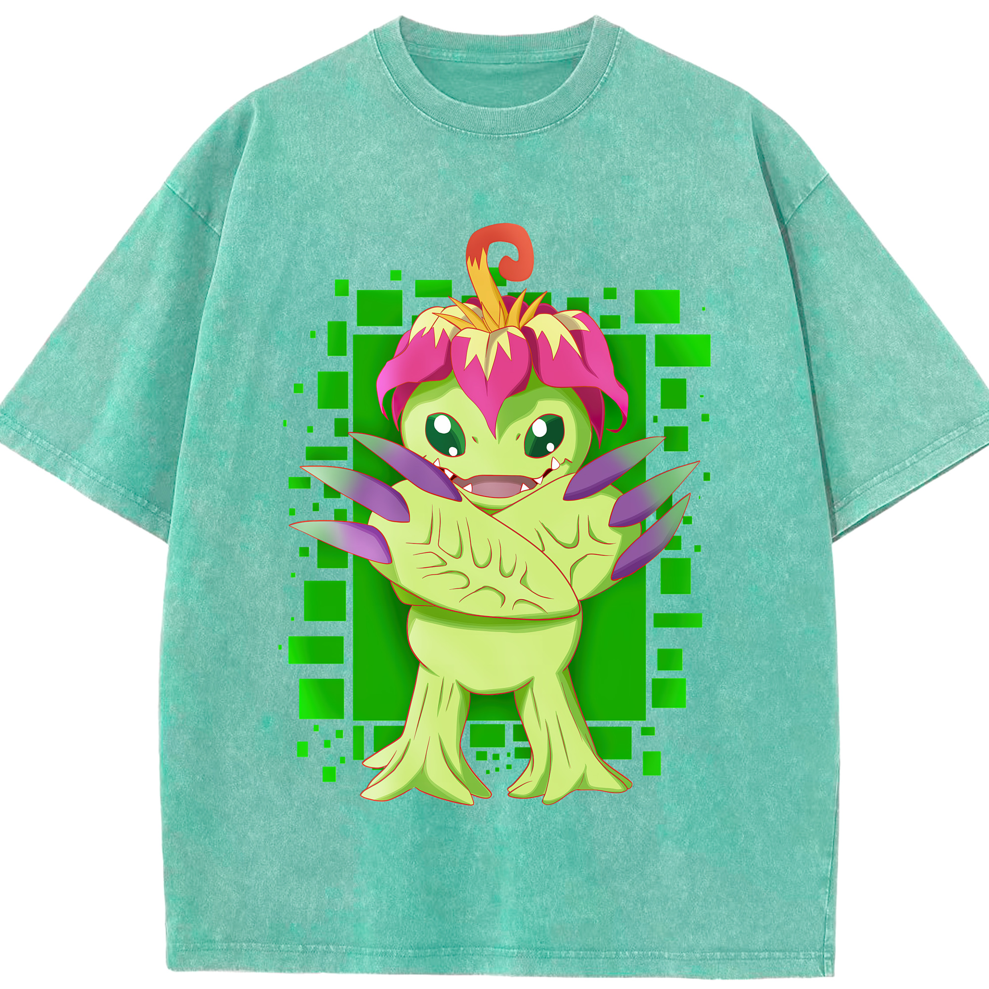 （画像用） Digimon デジタルモンスター/デジモン 綿100% ヴィンテージ風 半袖Tシャツ（フロントプリント）
